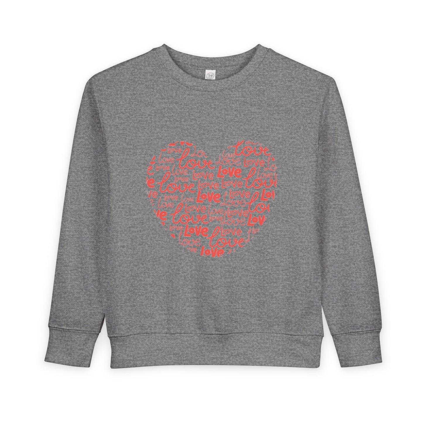 Toddler Love Heart Sweatshirt, Cute Baby Crewneck, Valentine Gift, Adorable Kids Apparel, Heart Sweatshirt for Toddlers