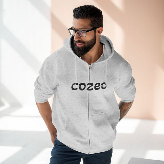 Cozeo Zip Hoodie, Comfortable Sweatshirt, Casual Fashion, Gift for Friends, Cozy Layering Piece
