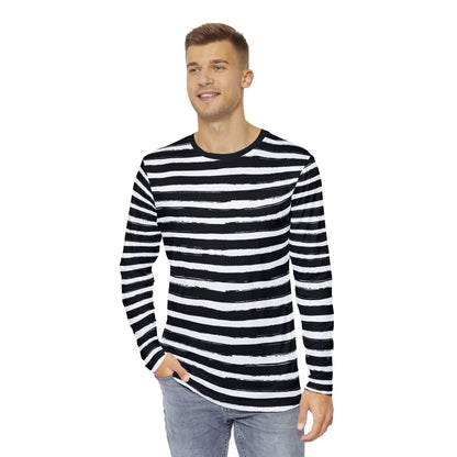 Stylish Striped Long Sleeve Shirt for Men, Casual Wear, Layering Top, Ideal Gift for Any Occasion, Unique Fashion Statement