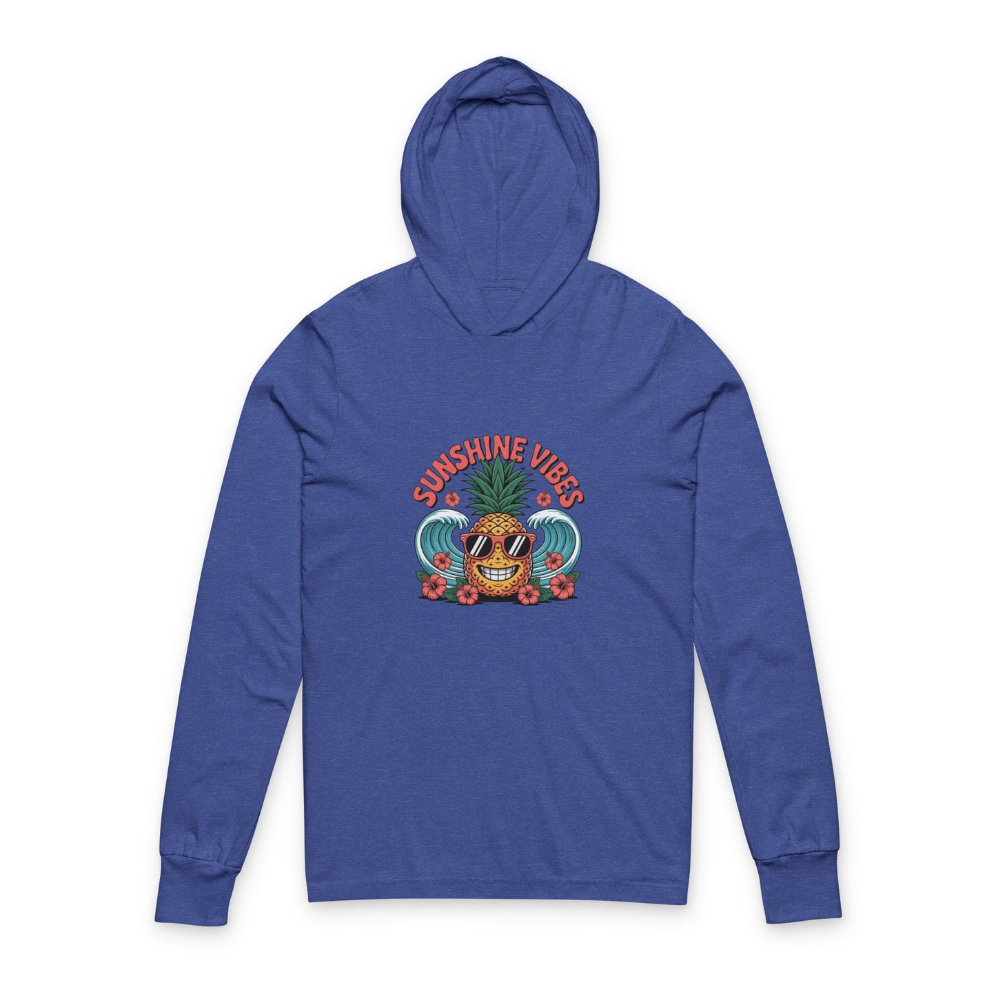 Sunny Vibes Hooded Long Sleeve Tee |  Beachwear, Summer Apparel, Casual Getaway Top, Vacation Must-Have, Gift for Sunshine Lovers