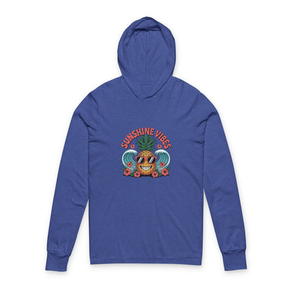 Sunny Vibes Hooded Long Sleeve Tee |  Beachwear, Summer Apparel, Casual Getaway Top, Vacation Must-Have, Gift for Sunshine Lovers