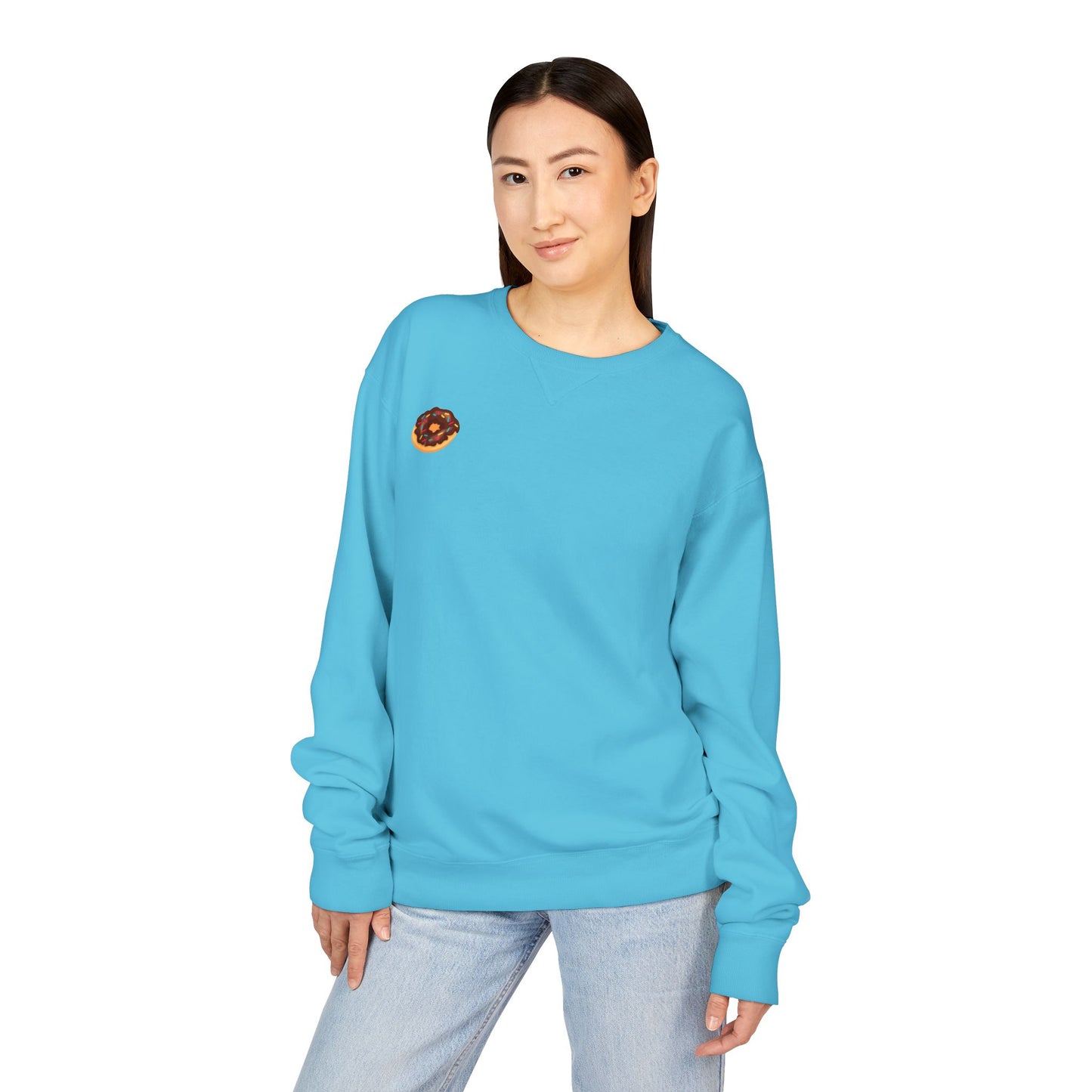 Cozy Donut Graphic Sweatshirt - Perfect for Food Lovers, Casual Outings, Birthdays, Winter Fashion, Gift Idea