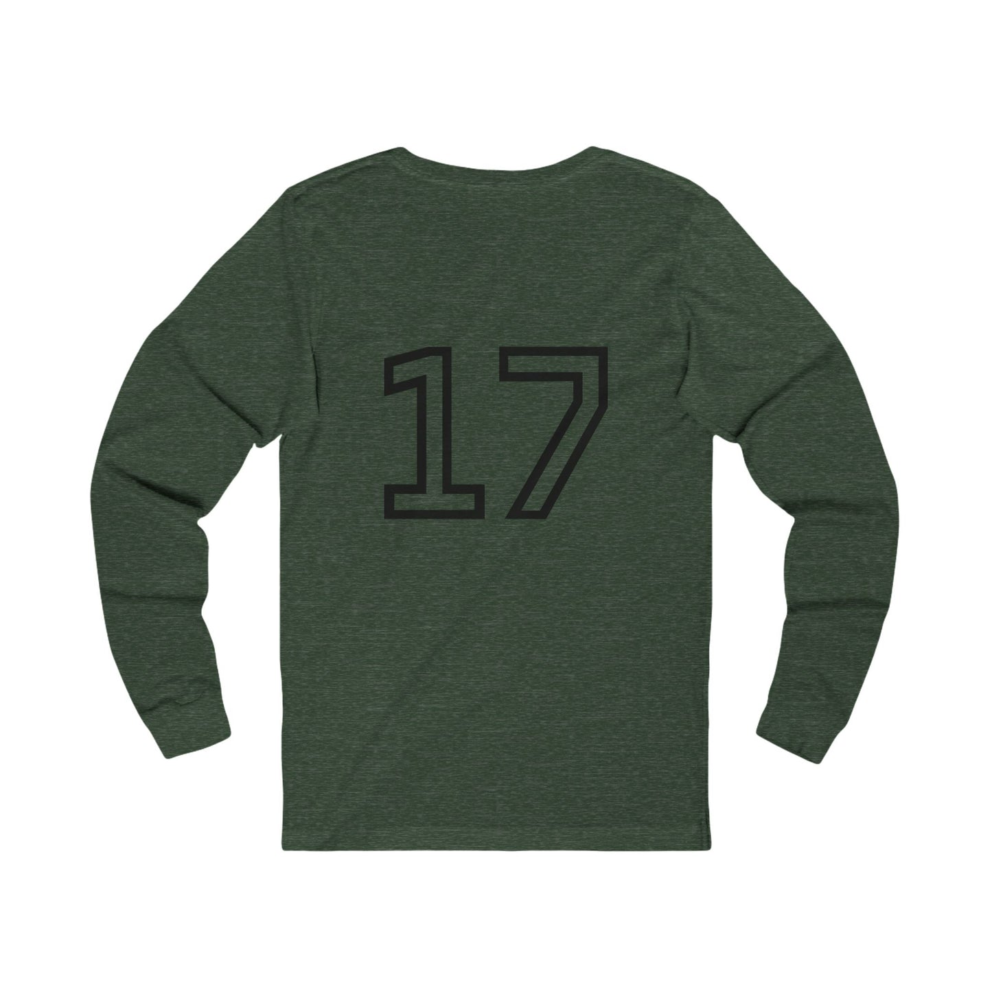 Minimalist  Long Sleeve Tee with Number 17, Casual Wear, Sports Life, Personalized Gift, Everyday Comfort, Fashion Statement