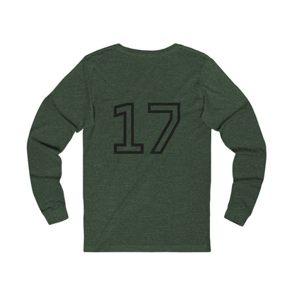 Minimalist  Long Sleeve Tee with Number 17, Casual Wear, Sports Life, Personalized Gift, Everyday Comfort, Fashion Statement