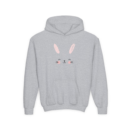 Cute Bunny Youth Hoodie - Perfect for  Spring Celebrations, Gift for Kids, Cozy Sweatshirt, Animal Lover Apparel