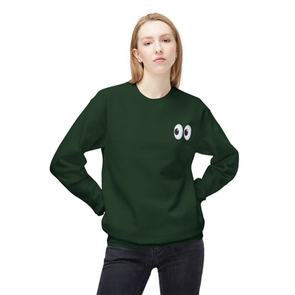 Cute Eyes Crewneck Sweatshirt, Cozy  Fleece, Perfect for Gifts, Casual Wear, Everyday Comfort