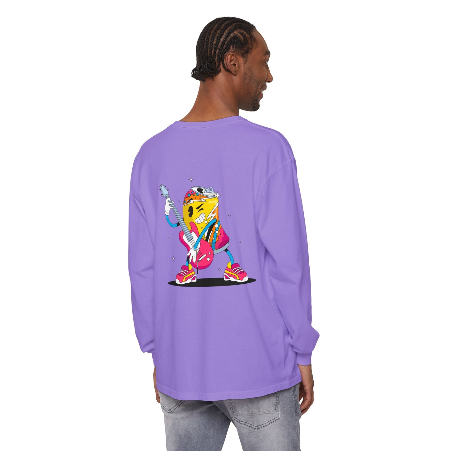 Rock Star  Long Sleeve Tee, Garment-Dyed Shirt for Music Lovers, Streetwear, Concert Casual, Unique Gift Idea