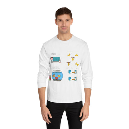 Whimsical Long Sleeve Tee for Creative Minds, Funny Gift, Casual Wear, Art-Inspired Fashion,  Graphic T-Shirt