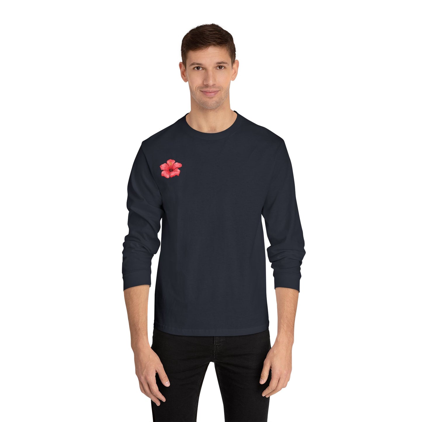 Hibiscus Floral Long Sleeve T-Shirt,  Tee, Casual Wear, Beach Vacation, Gift for Her, Spring Fashion