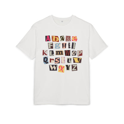 Playful Alphabet Oversize Tee, Comfortable Graphic Shirt, Casual Wear, Gift for Kids and Adults, Fun T-Shirt for Any Occasion