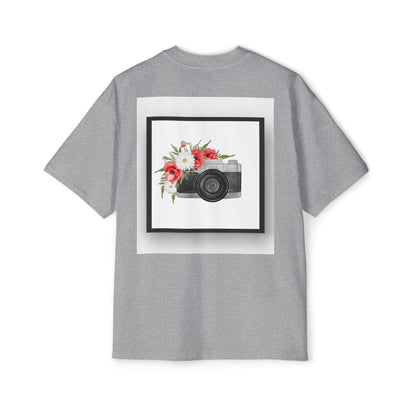 Floral Camera Oversized Tee, Photography Lover Shirt, Casual Graphic T-Shirt, Gift for Creatives, Trendy Streetwear