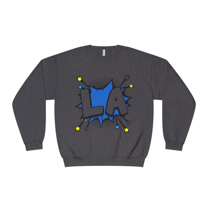 Cool LA Comic Style Crewneck Sweatshirt,  Graphic Sweater, Gift for Him, Her, Casual Wear