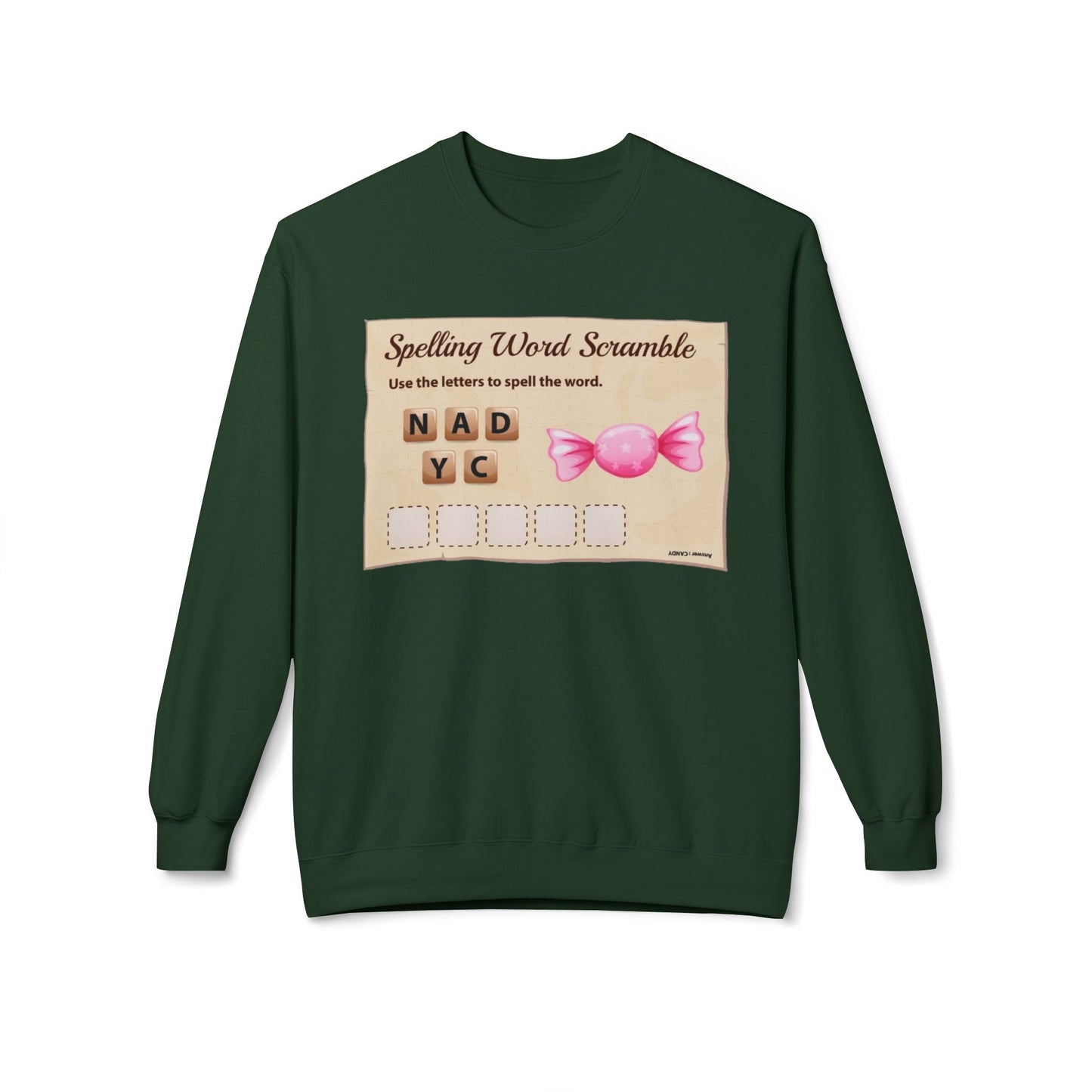 Creative Spelling Word Scramble Crewneck Sweatshirt, Fun Apparel, Unique Gift, Cozy Wear, Interactive Teaching Tool