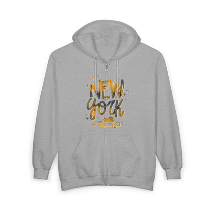 New York Adventure Hoodie,  Full Zip Sweatshirt, NYC Gift, Travel Fashion, Cool Streetwear, Casual Wear