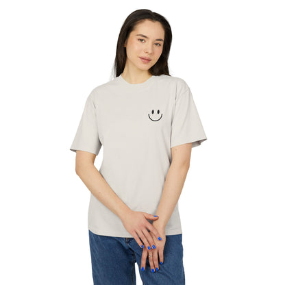 Smiley Face  Faded Tee, Cozy Casual Tee, Fun Graphic Shirt, Gift for Him/Her, Everyday Wear, Summer Vibes