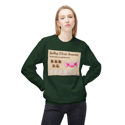 Creative Spelling Word Scramble Crewneck Sweatshirt, Fun Apparel, Unique Gift, Cozy Wear, Interactive Teaching Tool
