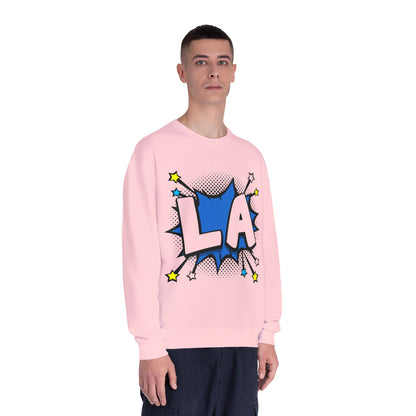 Cool LA Comic Style Crewneck Sweatshirt,  Graphic Sweater, Gift for Him, Her, Casual Wear