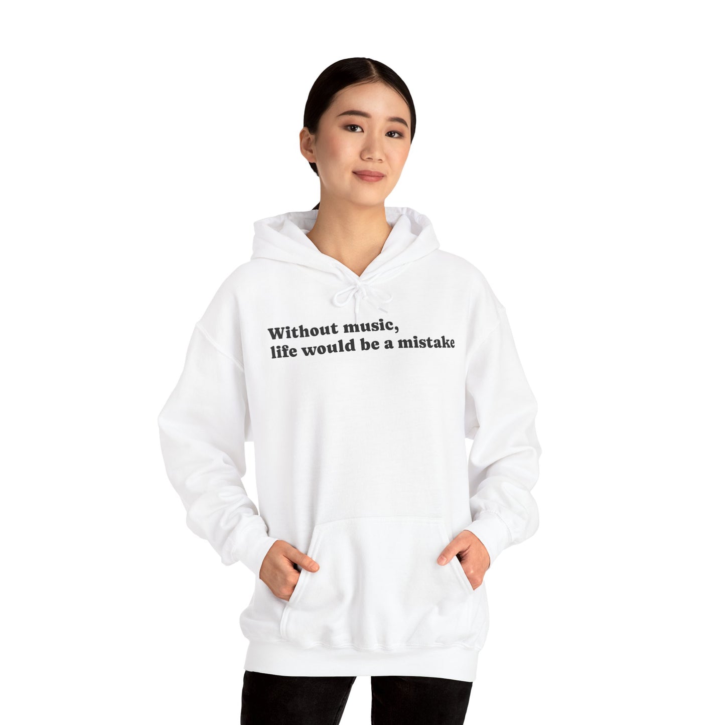 Music Lovers  Hooded Sweatshirt – 'Without Music, Life Would Be a Mistake'