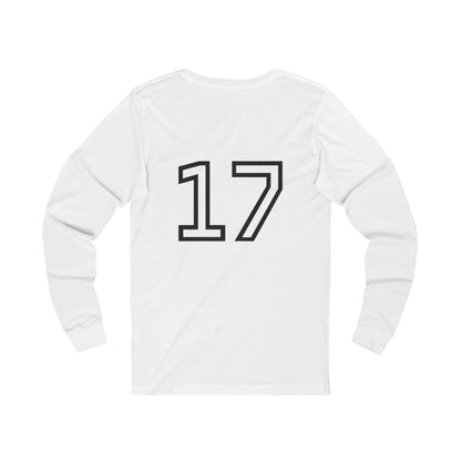 Minimalist  Long Sleeve Tee with Number 17, Casual Wear, Sports Life, Personalized Gift, Everyday Comfort, Fashion Statement