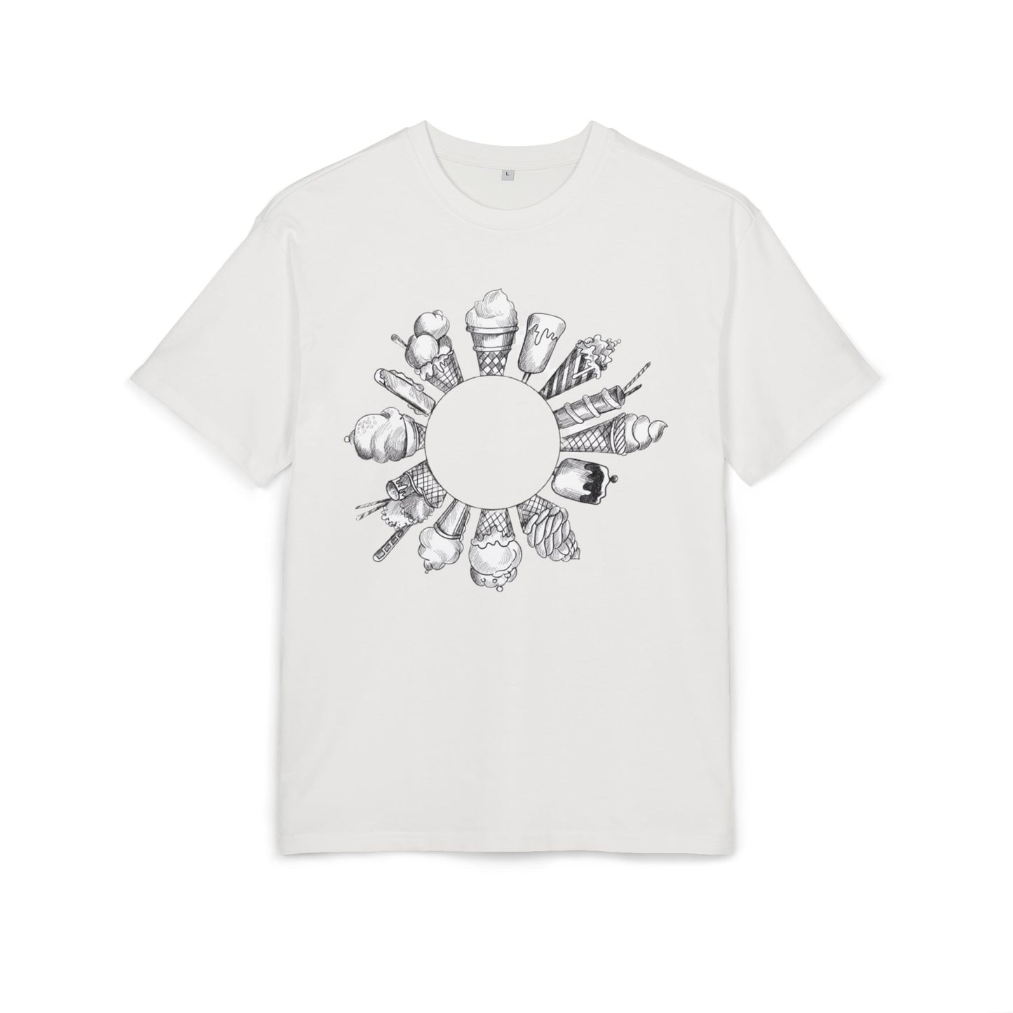 Ice Cream Lovers  Heavy Oversize Tee, Summer Fashion, Casual Wear, Gift for Foodies, Ice Cream Enthusiasts, Comfort Tee