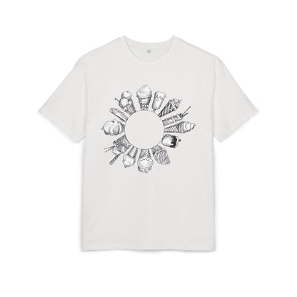 Ice Cream Lovers  Heavy Oversize Tee, Summer Fashion, Casual Wear, Gift for Foodies, Ice Cream Enthusiasts, Comfort Tee