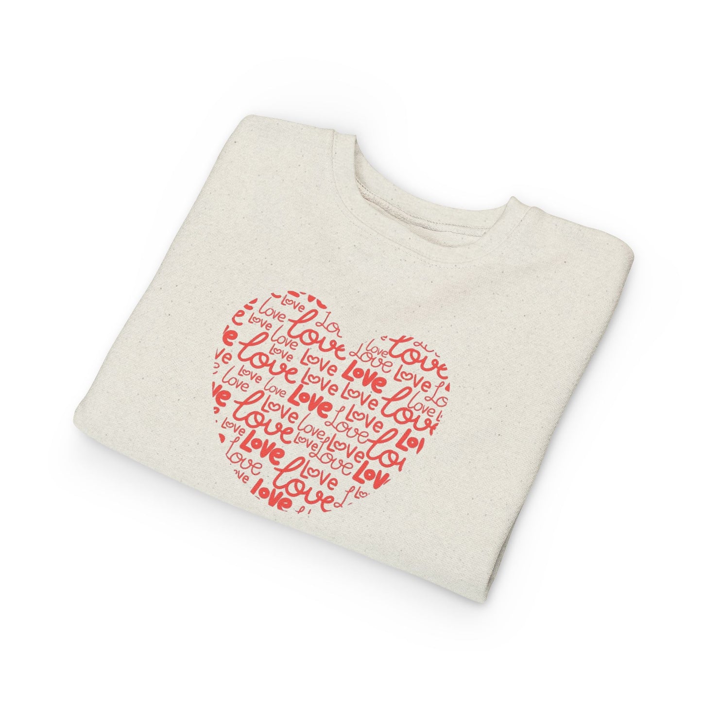 Toddler Love Heart Sweatshirt, Cute Baby Crewneck, Valentine Gift, Adorable Kids Apparel, Heart Sweatshirt for Toddlers