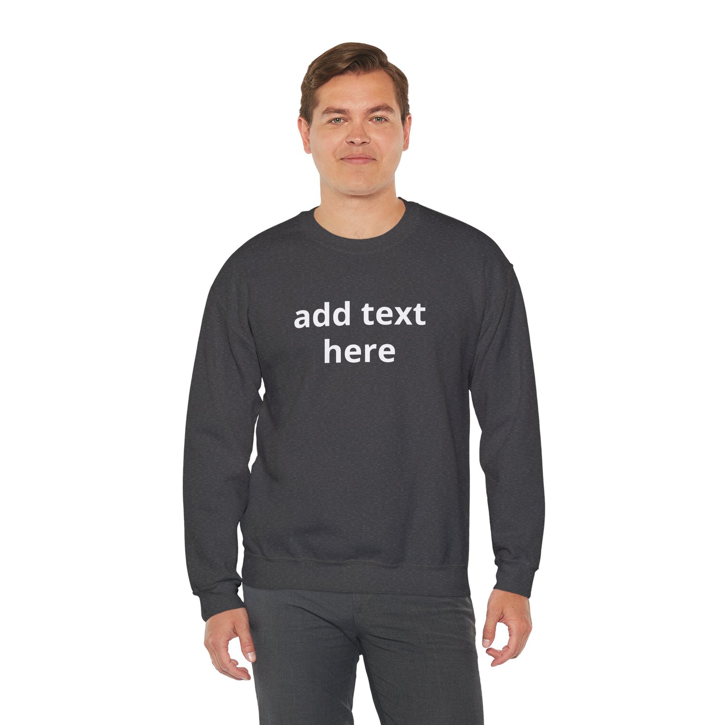Custom Text Crewneck Sweatshirt — Minimal Personalized Pullover