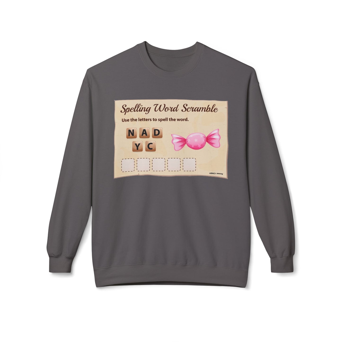 Creative Spelling Word Scramble Crewneck Sweatshirt, Fun Apparel, Unique Gift, Cozy Wear, Interactive Teaching Tool