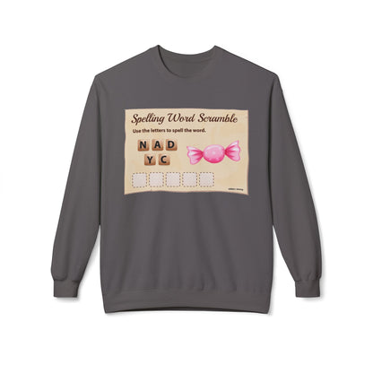 Creative Spelling Word Scramble Crewneck Sweatshirt, Fun Apparel, Unique Gift, Cozy Wear, Interactive Teaching Tool