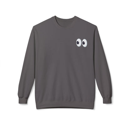 Cute Eyes Crewneck Sweatshirt, Cozy  Fleece, Perfect for Gifts, Casual Wear, Everyday Comfort
