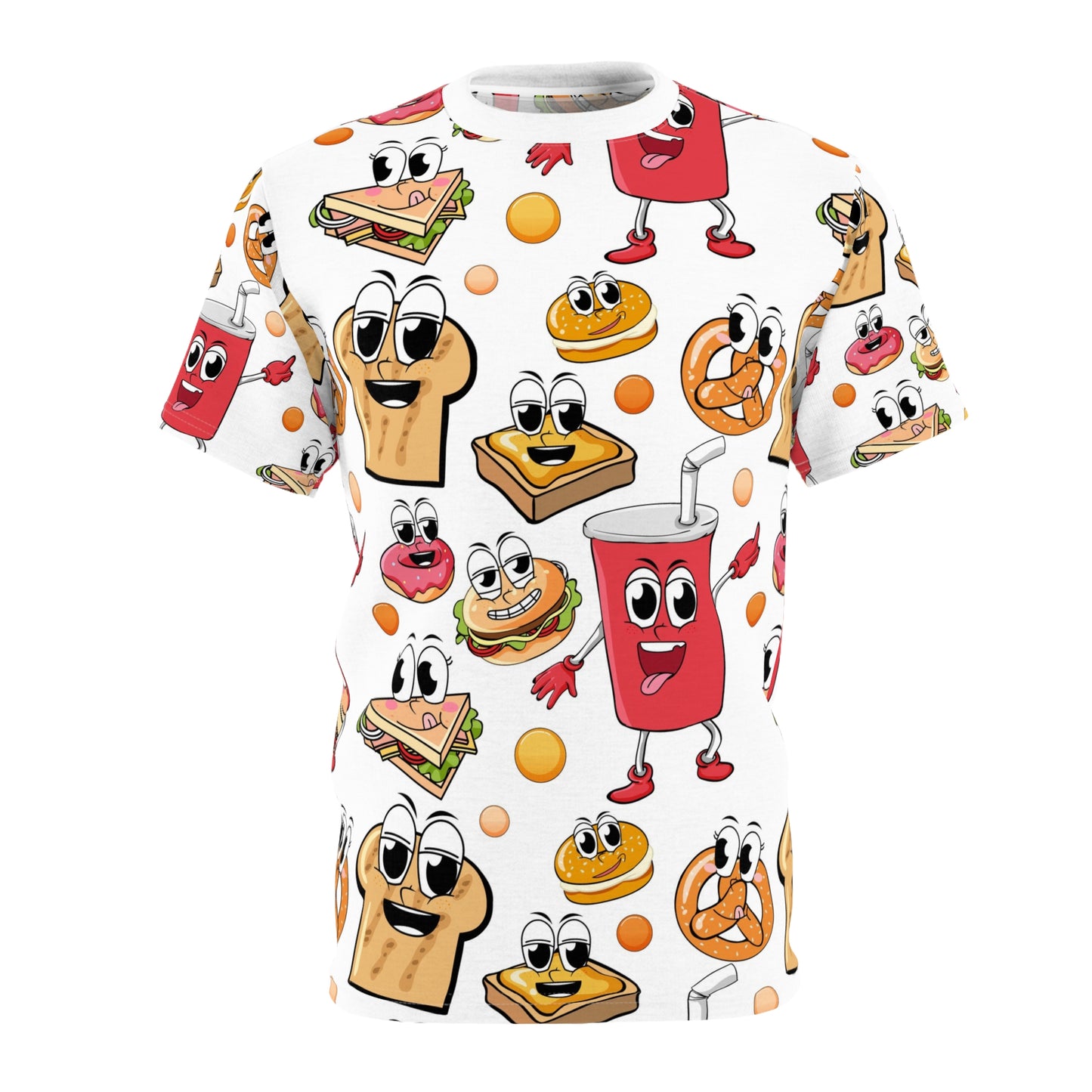 Playful Foodie Tee - Whimsical  T-Shirt, Cartoon Food Design, Fun Gift for Food Lovers, Party Wear, Casual Style