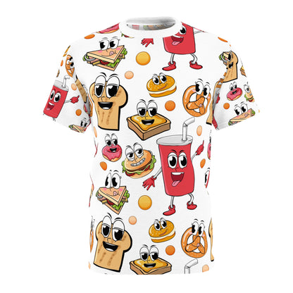 Playful Foodie Tee - Whimsical  T-Shirt, Cartoon Food Design, Fun Gift for Food Lovers, Party Wear, Casual Style