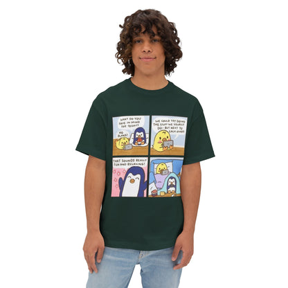 Cute Penguin Graphic Tee, Funny Animal Oversized T-Shirt, Cartoon Lovers Gift, Casual Summer Wear, Cozy Lounge Top