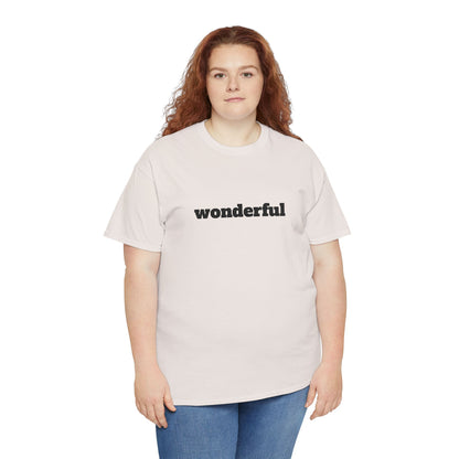 Wonderful Vibes  Heavy Cotton Tee, Casual Graphic Tee, Gift for Friends, Positive Affirmation Shirt, Everyday Wear, Birthday Gift
