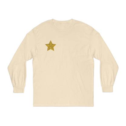 Golden Star  Long Sleeve T-Shirt, Casual Shirt, Gift for Her, Holiday Apparel, Everyday Wear, Comfortable Style