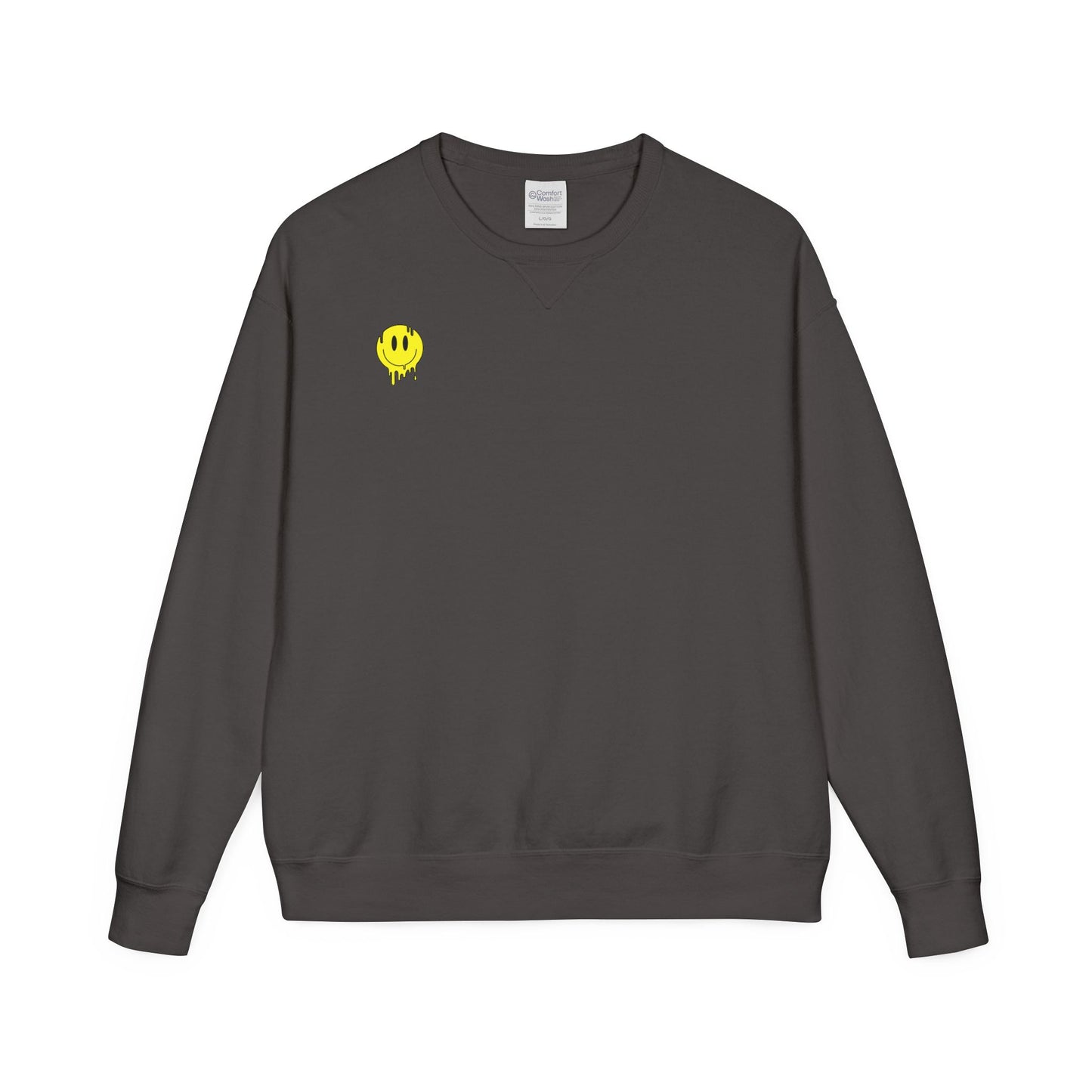 Smiley Face ComfortWash Sweatshirt | Cozy  Crewneck for Everyday Wear, Gifts, Relaxation, Casual Outfits, Cheerful Vibe
