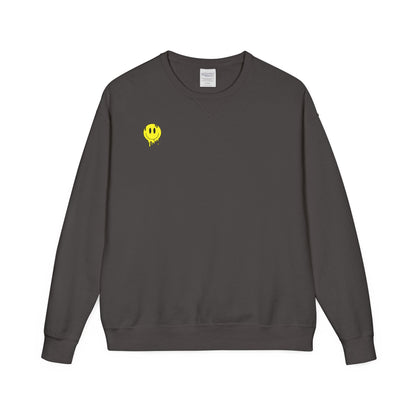 Smiley Face ComfortWash Sweatshirt | Cozy  Crewneck for Everyday Wear, Gifts, Relaxation, Casual Outfits, Cheerful Vibe