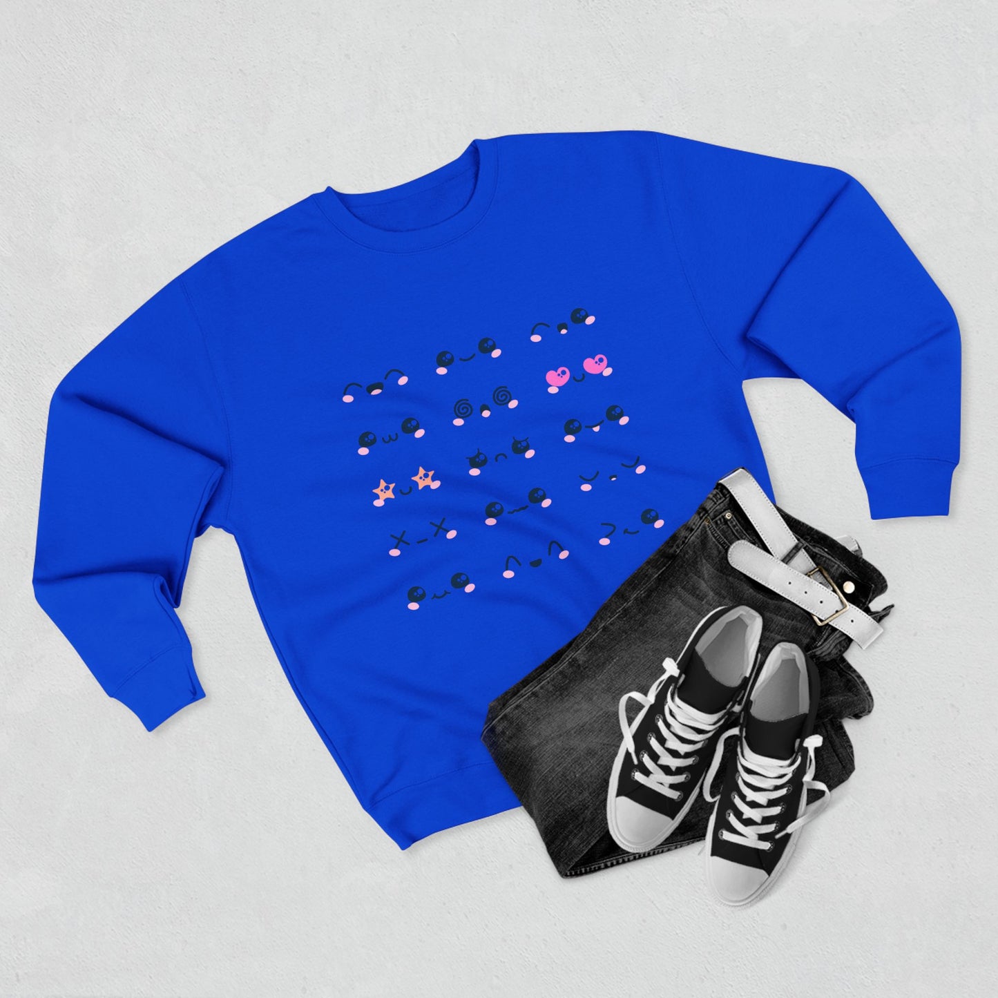 Cute Expression Crewneck Sweatshirt, Cozy Gift, Fashionable Apparel, Sweatshirt, Trendy Outfit, Perfect for Fall