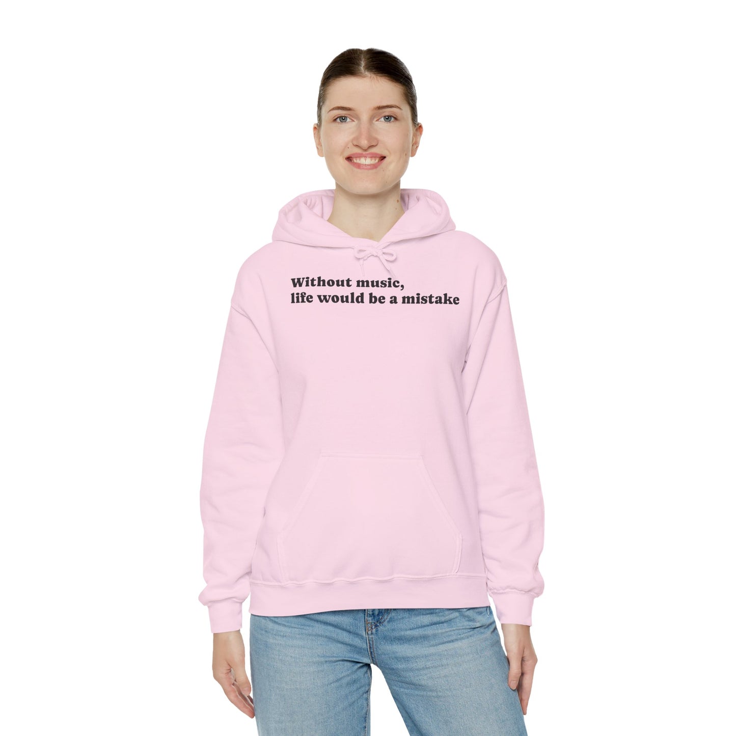 Music Lovers  Hooded Sweatshirt – 'Without Music, Life Would Be a Mistake'