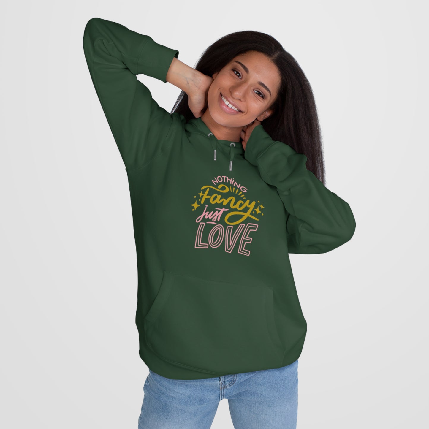 Nothing Fancy Just Love King Hooded Sweatshirt, Cozy Gift for Him, Valentine's Day Gift, Casual Wear, Everyday Comfort Sweatshirt
