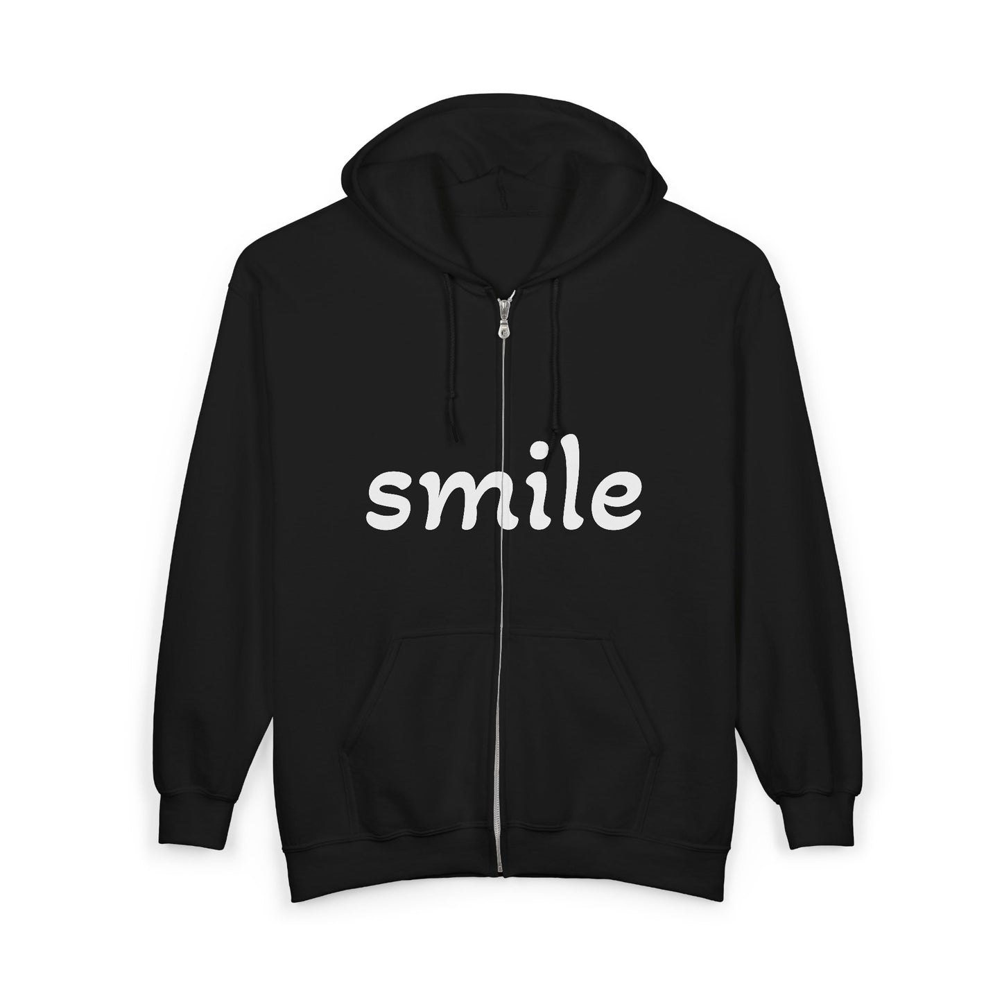 Smile  Zip Hoodie - Cozy Comfort for Everyday Style, Gift for Friends, Encouraging Apparel, Birthday or Casual Wear