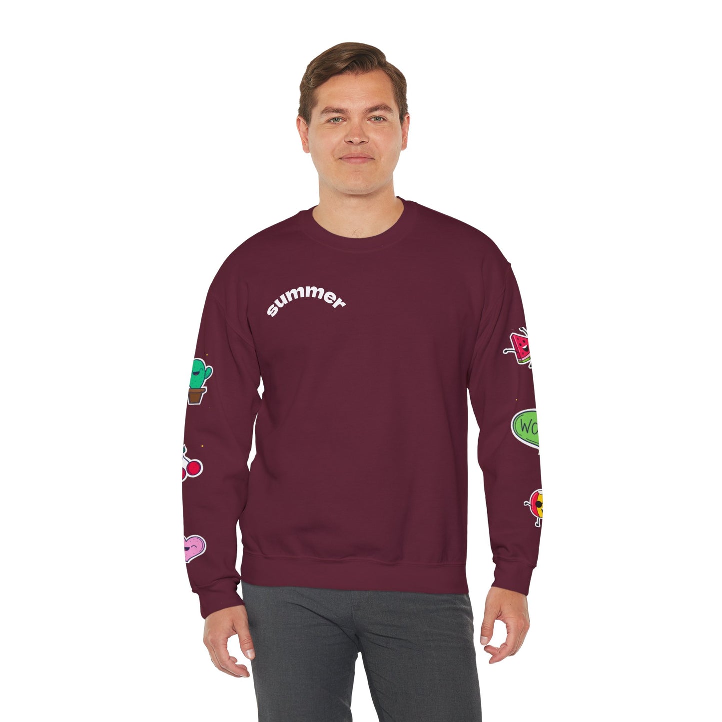 Cool Summer Vibes  Crewneck Sweatshirt, Lightweight Casual Wear, Summer Fashion, Gift for Friends, Sunny Day Outfits, Trendy Apparel