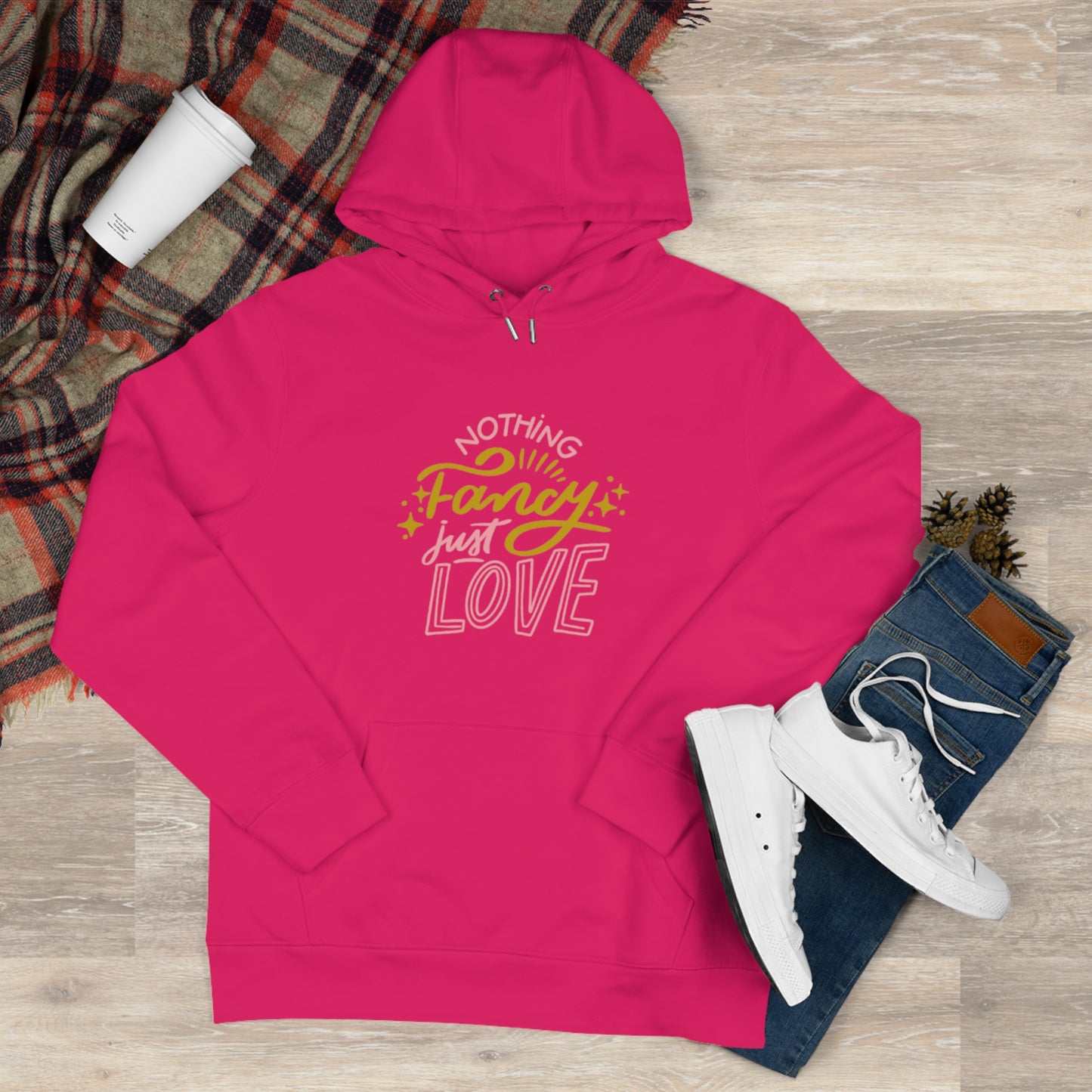 Nothing Fancy Just Love King Hooded Sweatshirt, Cozy Gift for Him, Valentine's Day Gift, Casual Wear, Everyday Comfort Sweatshirt