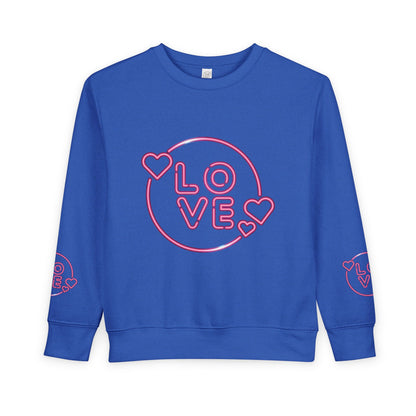 Charming Toddler Sweatshirt with 'Love' Print, Cozy Kids Pullover, Cute Gift for Birthdays, Playdates