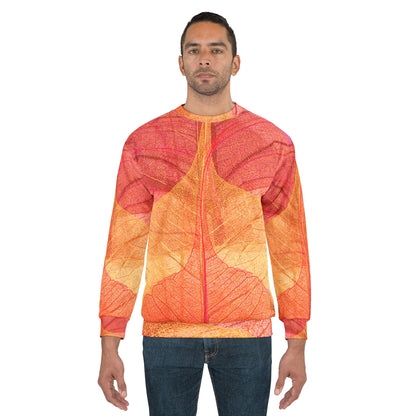 Leaves  Sweatshirt -Autumn, Cozy Fall Apparel, Gift for Nature Lovers, Unique AOP Design, Perfect for Cool Days