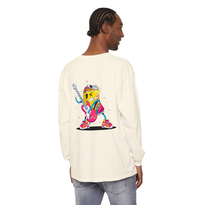 Rock Star  Long Sleeve Tee, Garment-Dyed Shirt for Music Lovers, Streetwear, Concert Casual, Unique Gift Idea