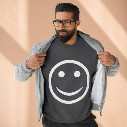 Happy Face Crewneck Sweatshirt, Cozy Gift for Friends, Casual Style, Everyday Wear, Fun Mood Boost