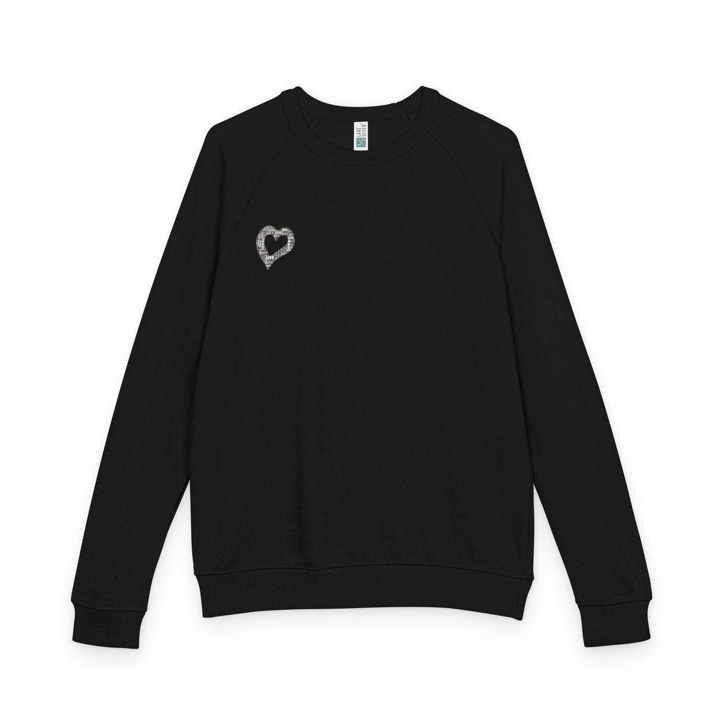 Cozy Love Heart Raglan Crewneck Sweatshirt, Pullover, Gift for Him/Her, Casual Wear, Valentine's Day Gift, Year-Round Comfort