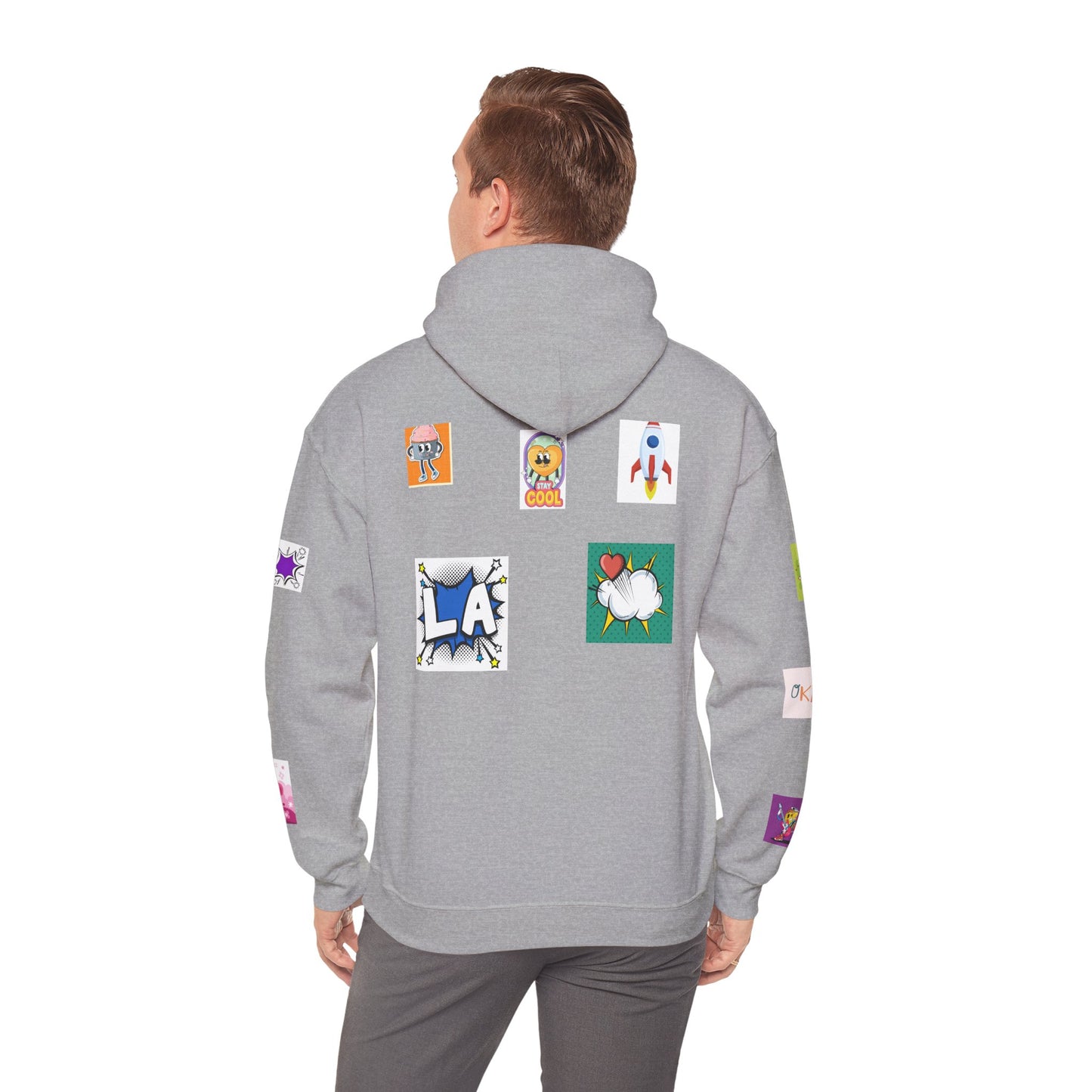Colorful Graphic Hoodie, Fun Streetwear Sweatshirt,  Fashion, Casual Wear, Unique Gift, Trendy Apparel
