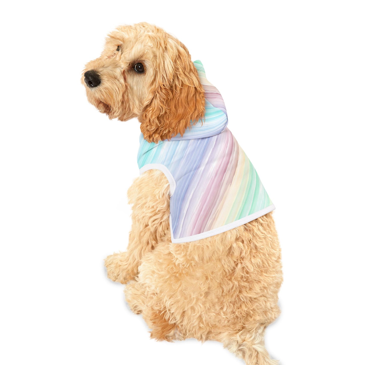 Rainbow Pastel Pet Hoodie - Cozy Dog Sweater for Stylish Pets, Cute Pet Outfit, Gift for Dog Lovers, Pet Apparel for All Seasons, [...]